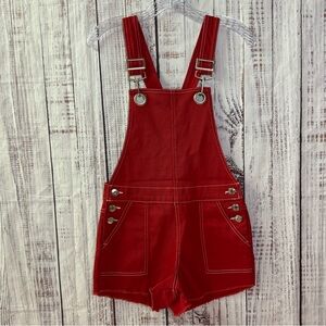 NWOT Wild Fable Vibrant Red Overall Shorts